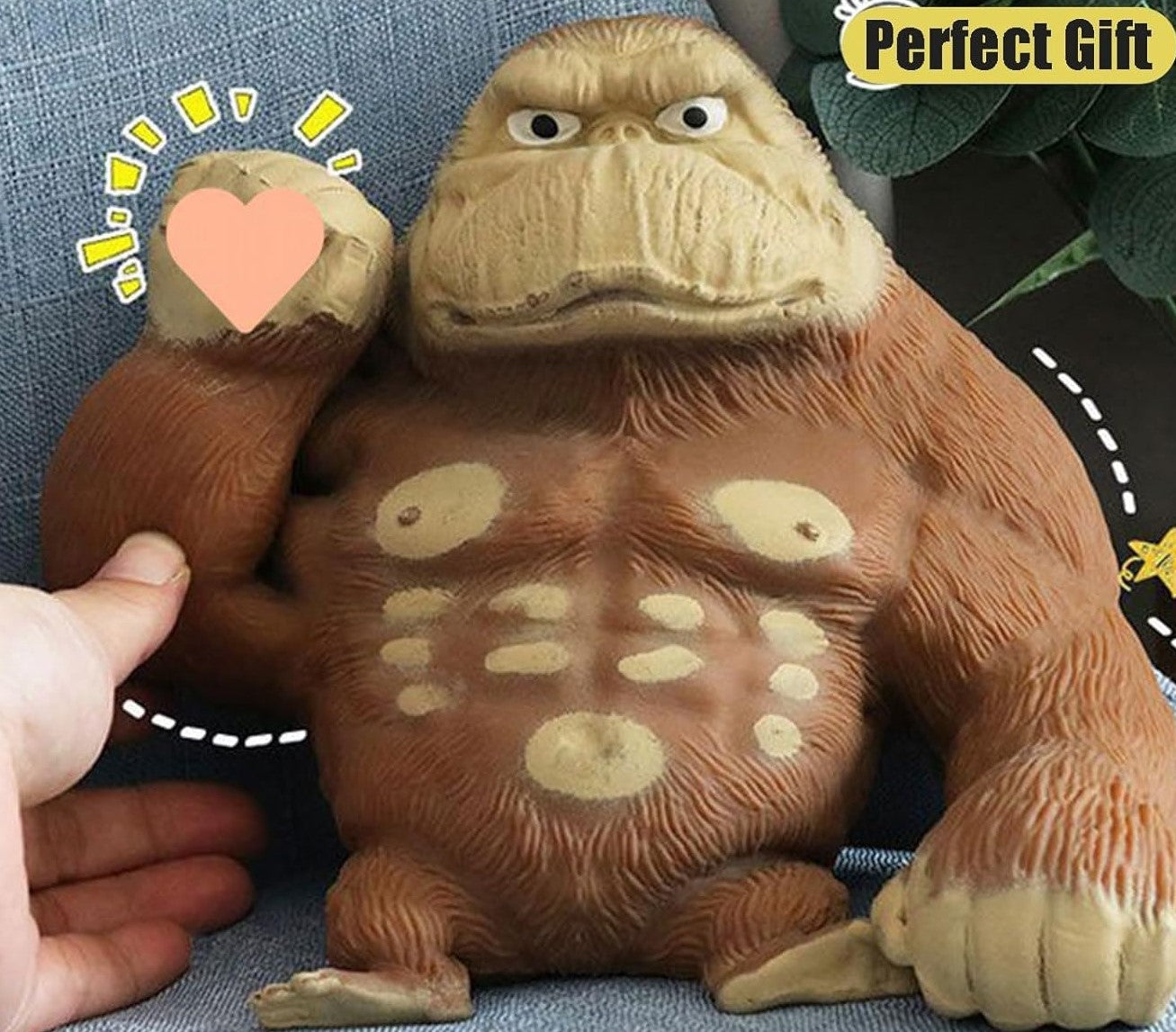 Juguete antiestrés en forma de gorila